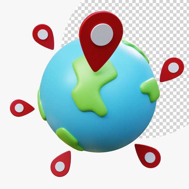 3D earth globe with pinpoints online delivery service global logistic transportation worldwide freight Product shipping online shopping worldwide Concepts 3d rendering