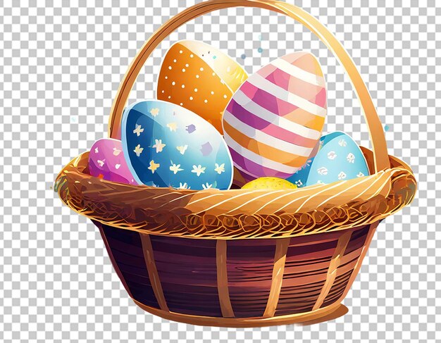 3d Easter eggs in basket