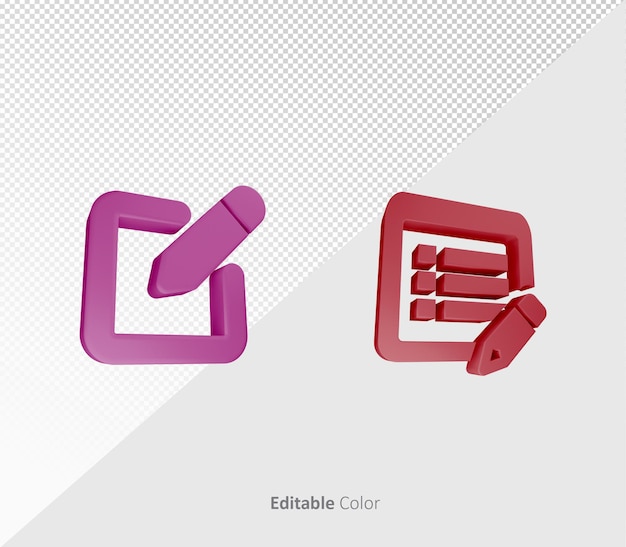 3D Edit Symbol or Icon PSD Template With Editable Color