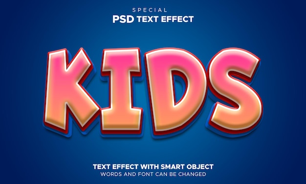 3d editable baby kids colorful text effect