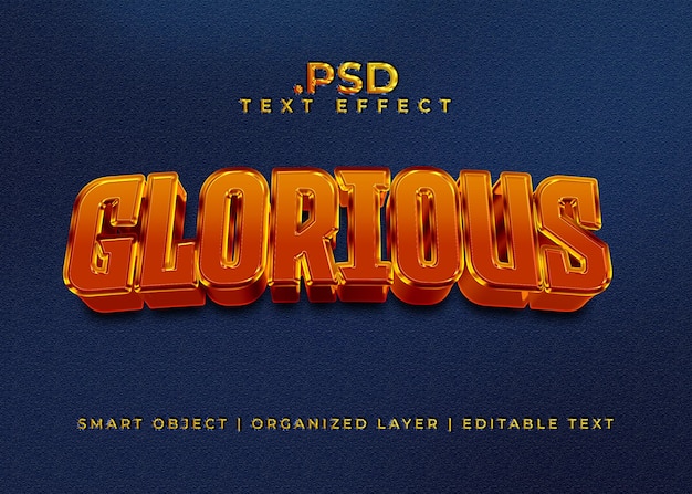 3D Editable Glorious Text Effect