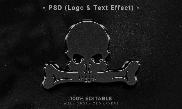 3d editable logo and text effect style mockup with dark abstract background