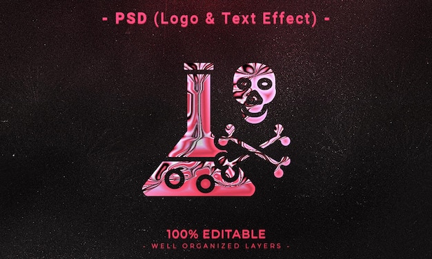 3d editable logo and text effect style mockup with dark abstract background