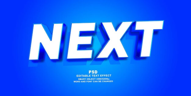 Next 3d Editable Text Effect Photoshop PSD Template