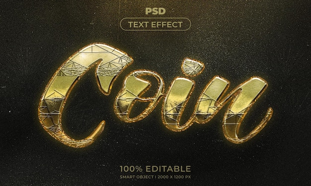 3d editable text effect style with background