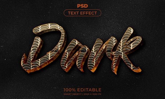 PSD 3d editable text effect style with background