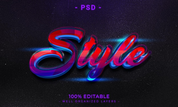 3d editable text effect style with background