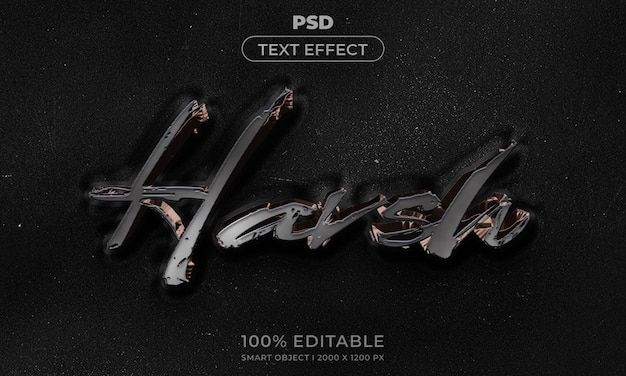 3d editable text effect style with background