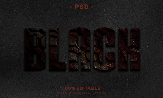 PSD 3d editable text effect style with background