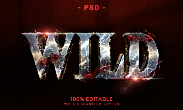 3d editable text effect style with background