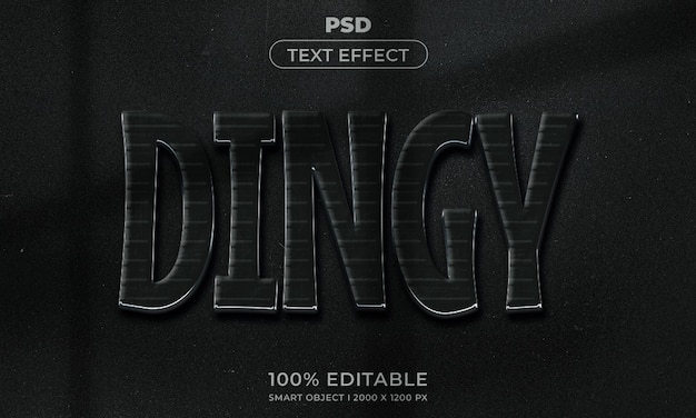 3d editable text effect style with background