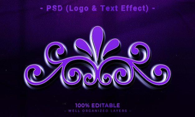 3d editable text effect style with background