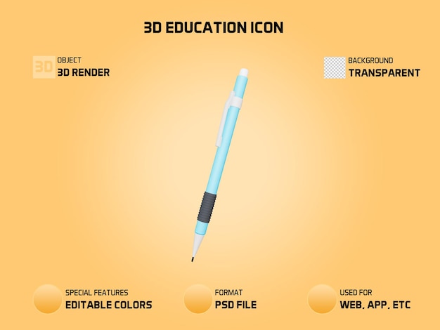 3D EDUCATION ICON MECHANICAL PENCIL