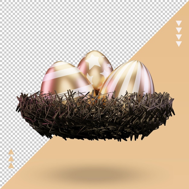 3d Egg cage easter icon rendering front view