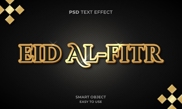 3D eid alfitr text effect template