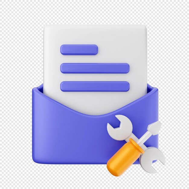 PSD 3d email mail envelope message icon illustration render