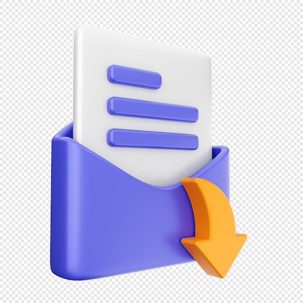 PSD 3d email mail envelope message icon illustration render