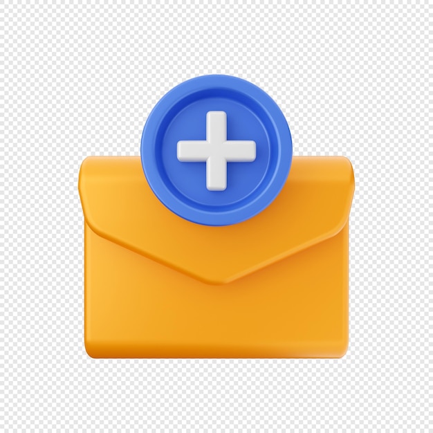 3d email mail message envelop icon illustration