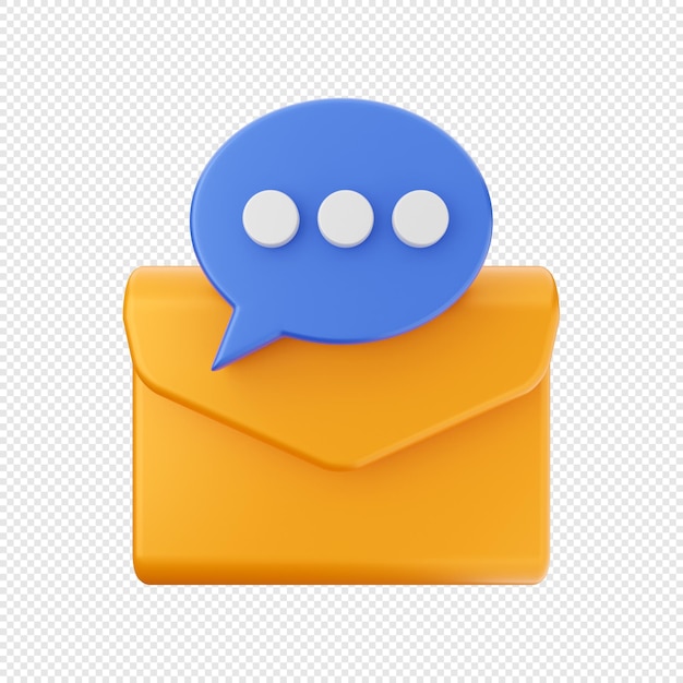 3d email mail message envelop icon illustration