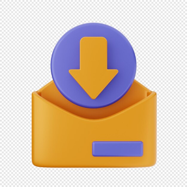 3d email mail message envelope icon illustration render