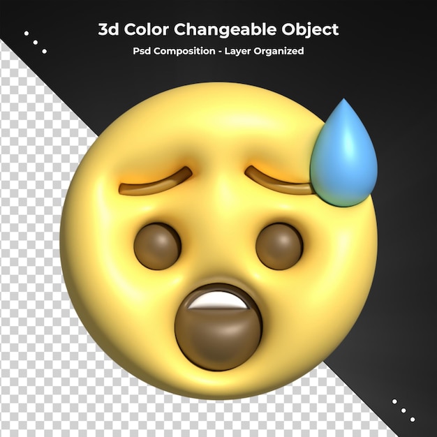 3d Emoji faces with facial expressions 3D rendering stylized Emoji icons