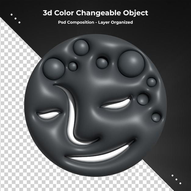 3d Emoji faces with facial expressions 3D rendering stylized Emoji icons