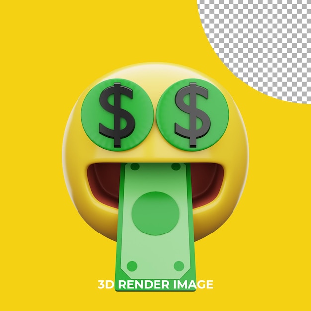 3d emoji MoneyMouth Face