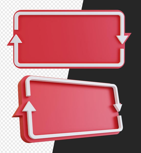 3d empty banner with recycle arrow symbol isolated