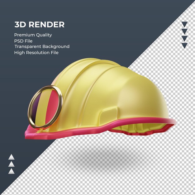 3d engineer Belgium flag rendering right view