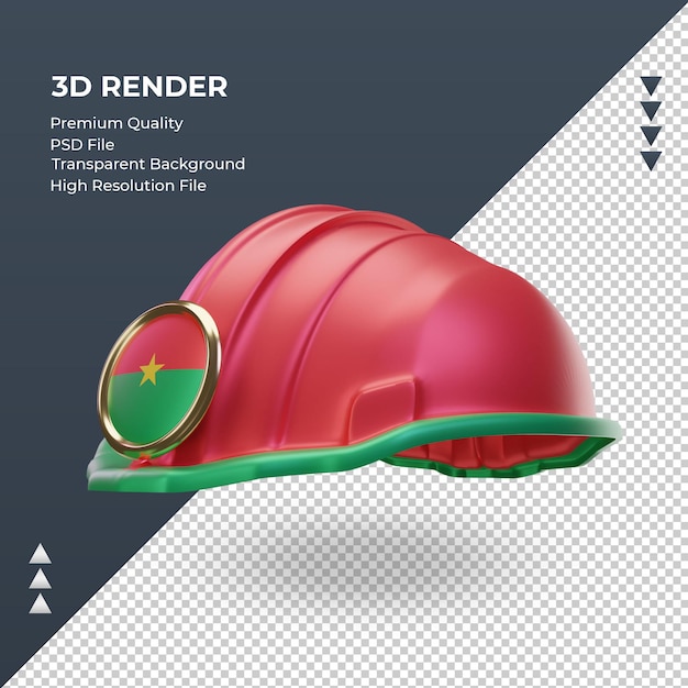 3d engineer Burkina Faso flag rendering right view