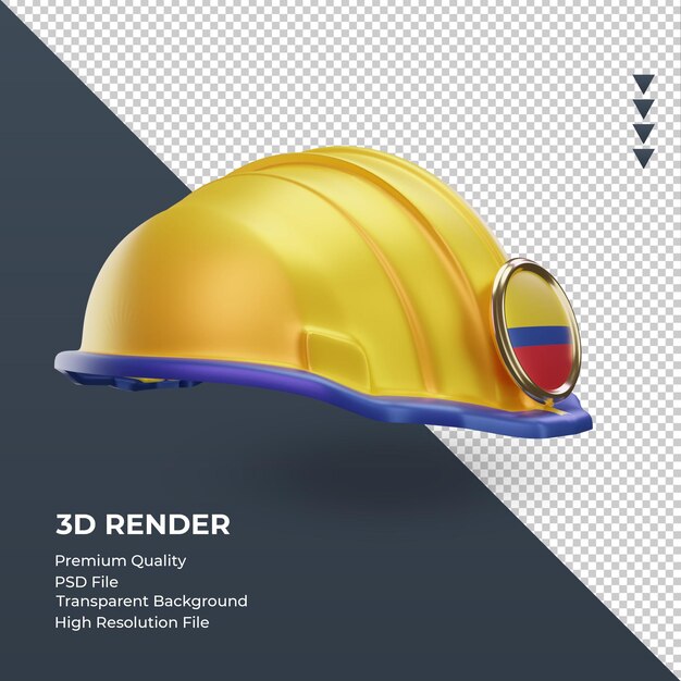 3d engineer Colombia flag rendering left view