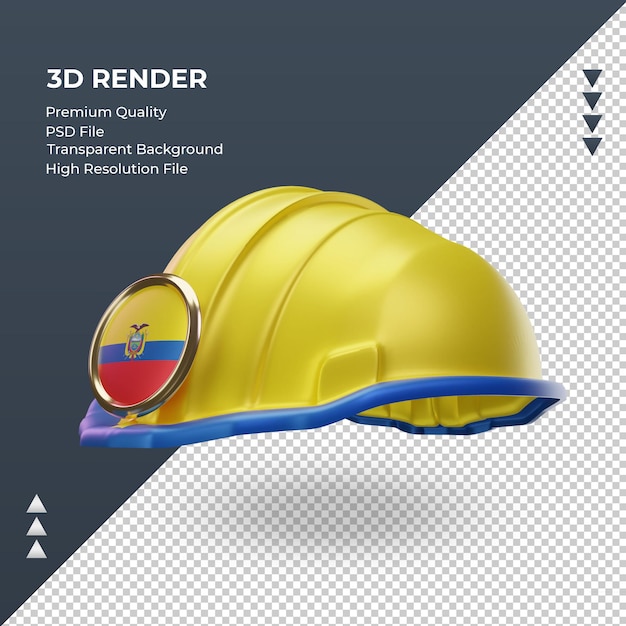 3d engineer Ecuador flag rendering right view