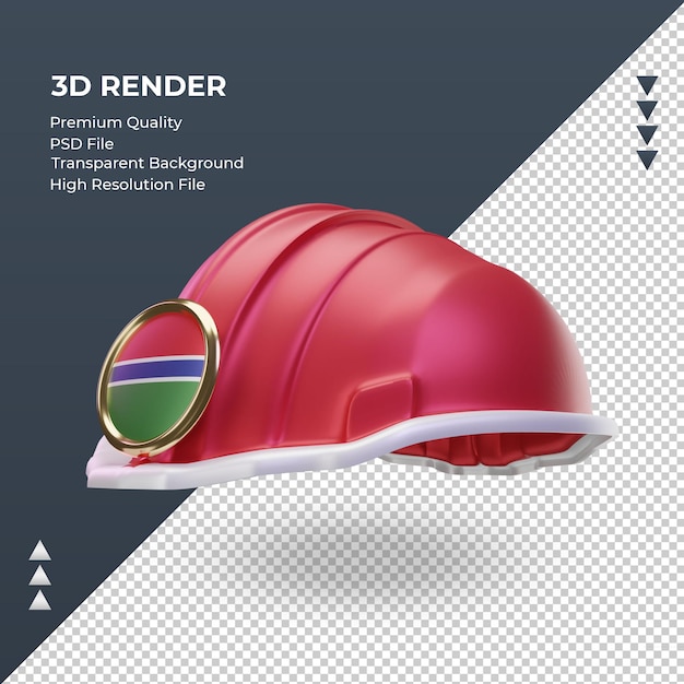 3d engineer Gambia flag rendering right view