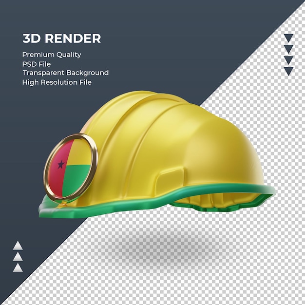 3d engineer Guinea flag rendering right view