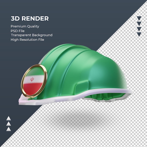 3d engineer Iran flag rendering right view