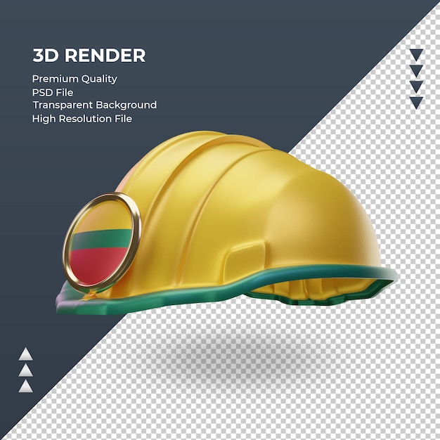 3d engineer Lithuania flag rendering right view