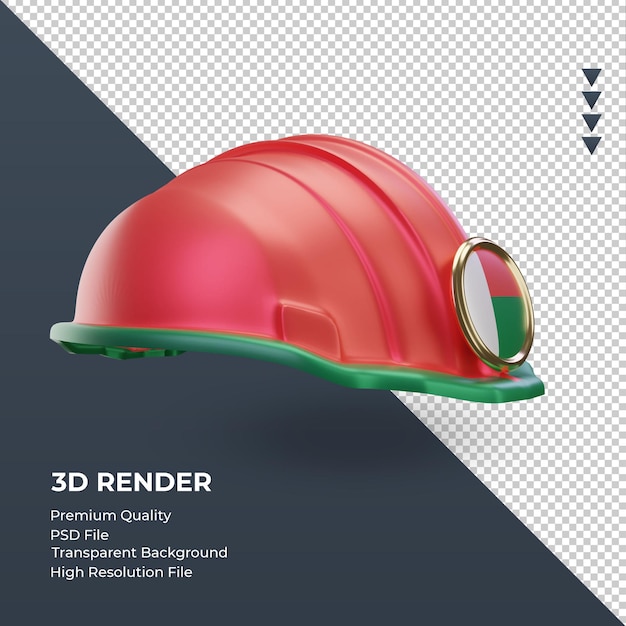 3d engineer Madagascar flag rendering left view