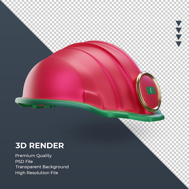 3d engineer Maldives flag rendering left view