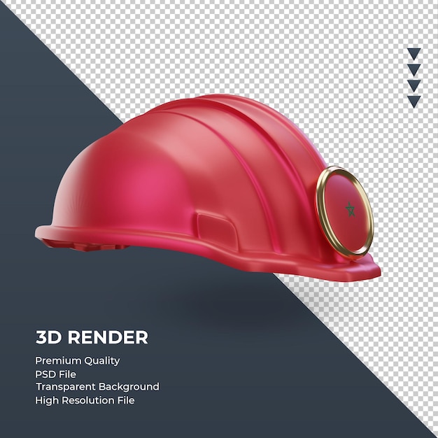 3d engineer Morocco flag rendering left view