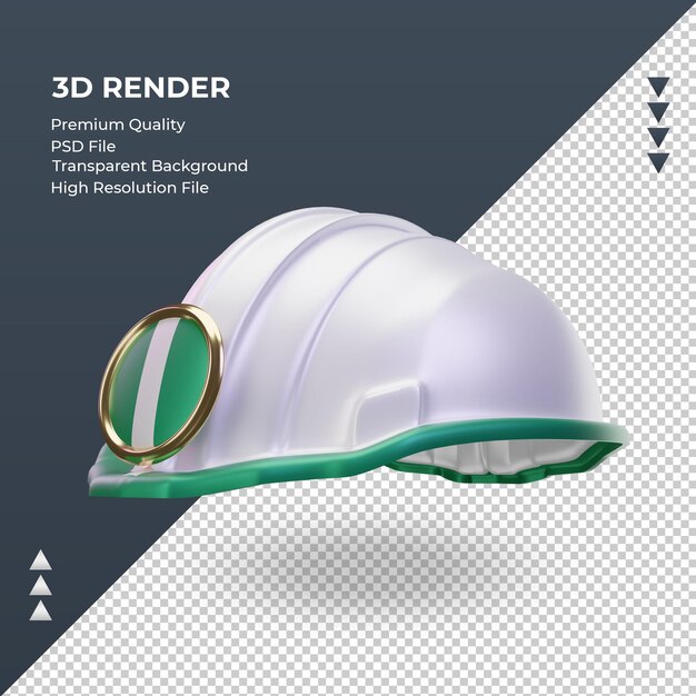 3d engineer Nigeria flag rendering right view