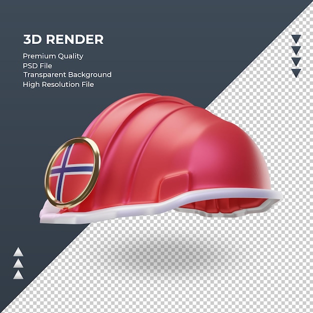 3d engineer Norway flag rendering right view