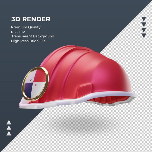 3d engineer Panama flag rendering right view