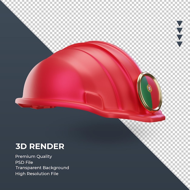 3d engineer Portugal flag rendering left view