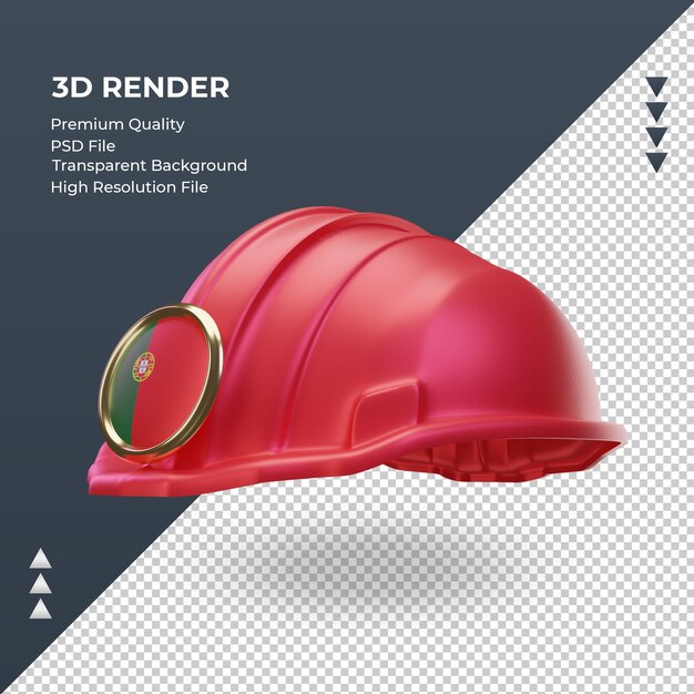 3d engineer Portugal flag rendering right view