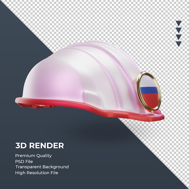 3d engineer Russian flag rendering left view