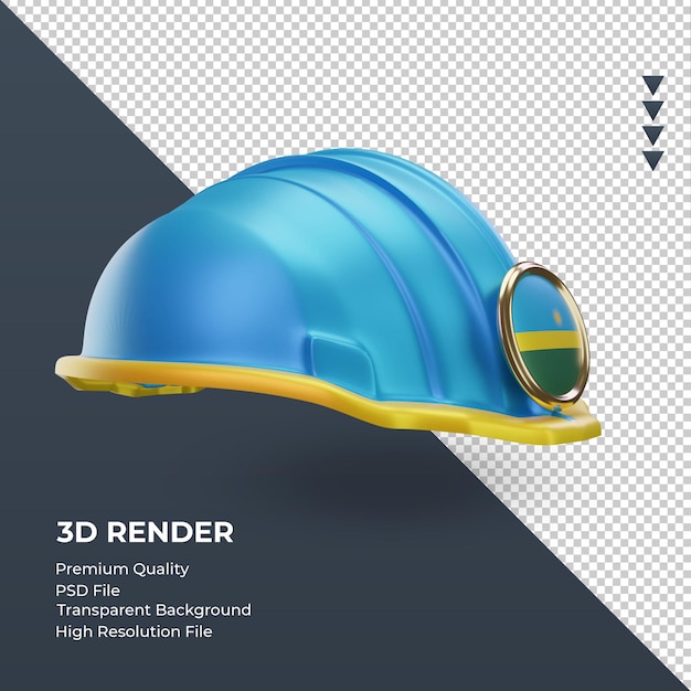 3d engineer Rwanda flag rendering left view