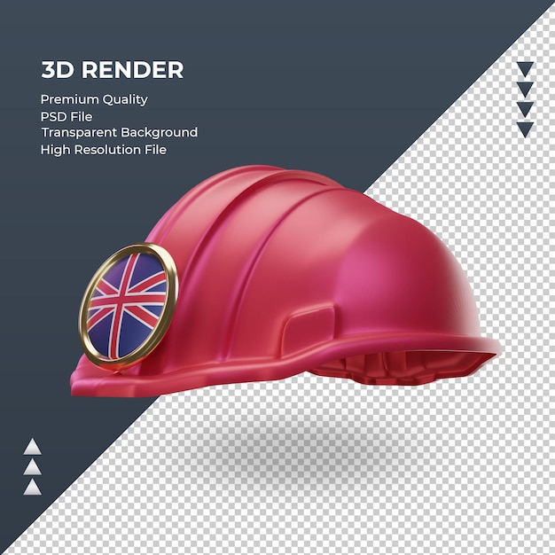 3d engineer United Kingdom flag rendering right view