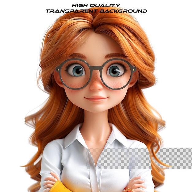 PSD 3d estalis doll in new style on transparent background