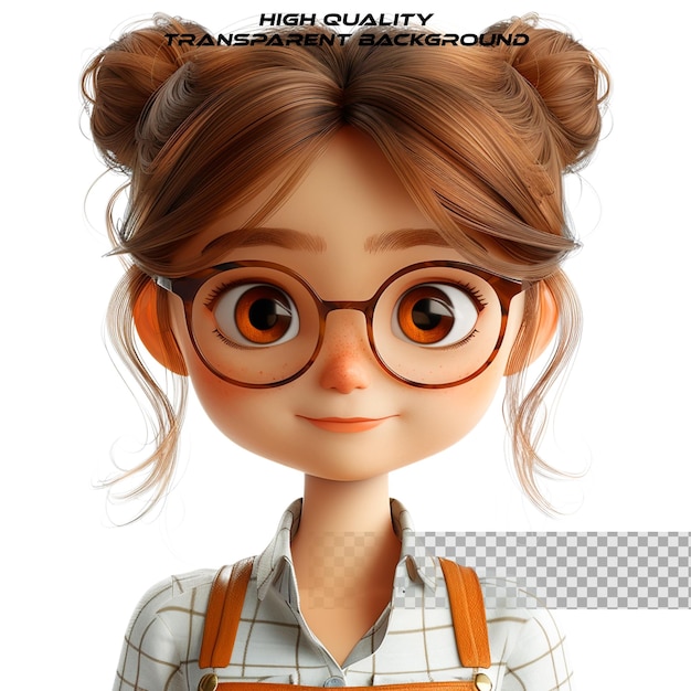 3D Estalis doll in new style on transparent background