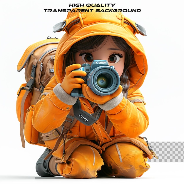 PSD 3d estalis doll in new style on transparent background